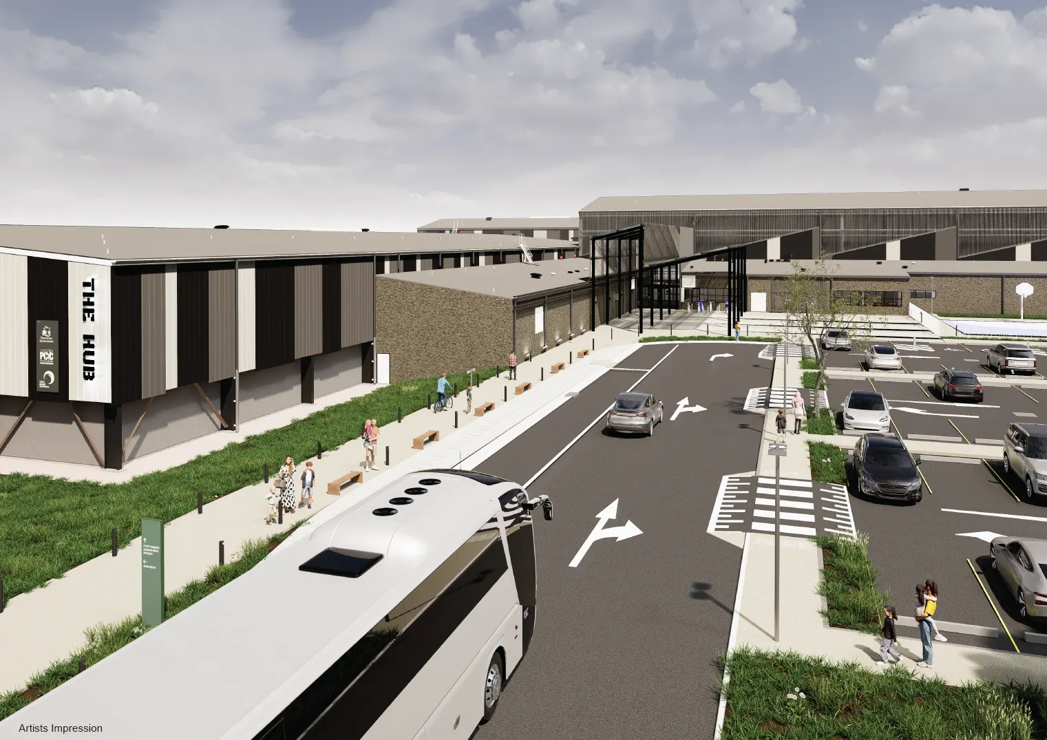 the hub render outside