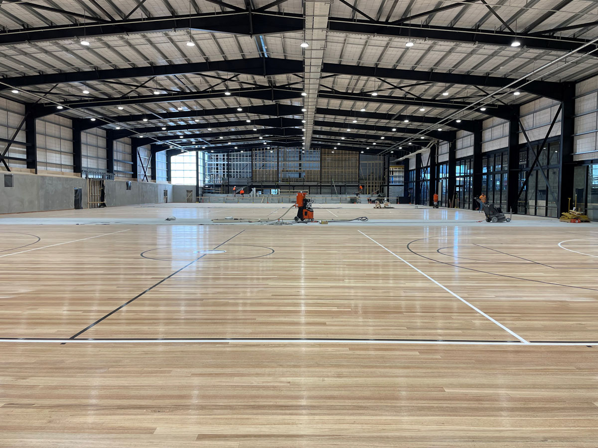 Indoor courts with line markings