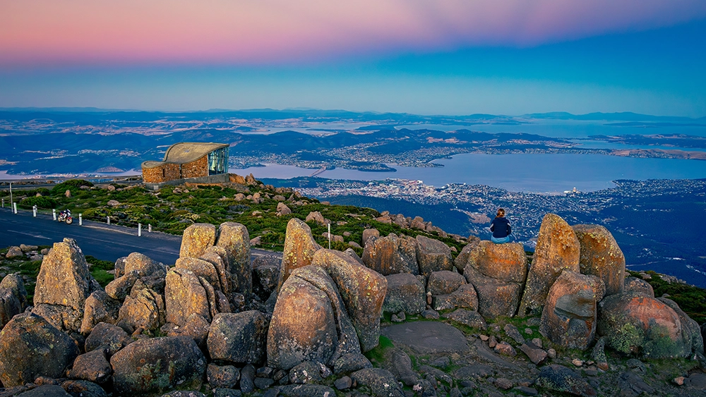 View of Hobart from the top of the Mountain