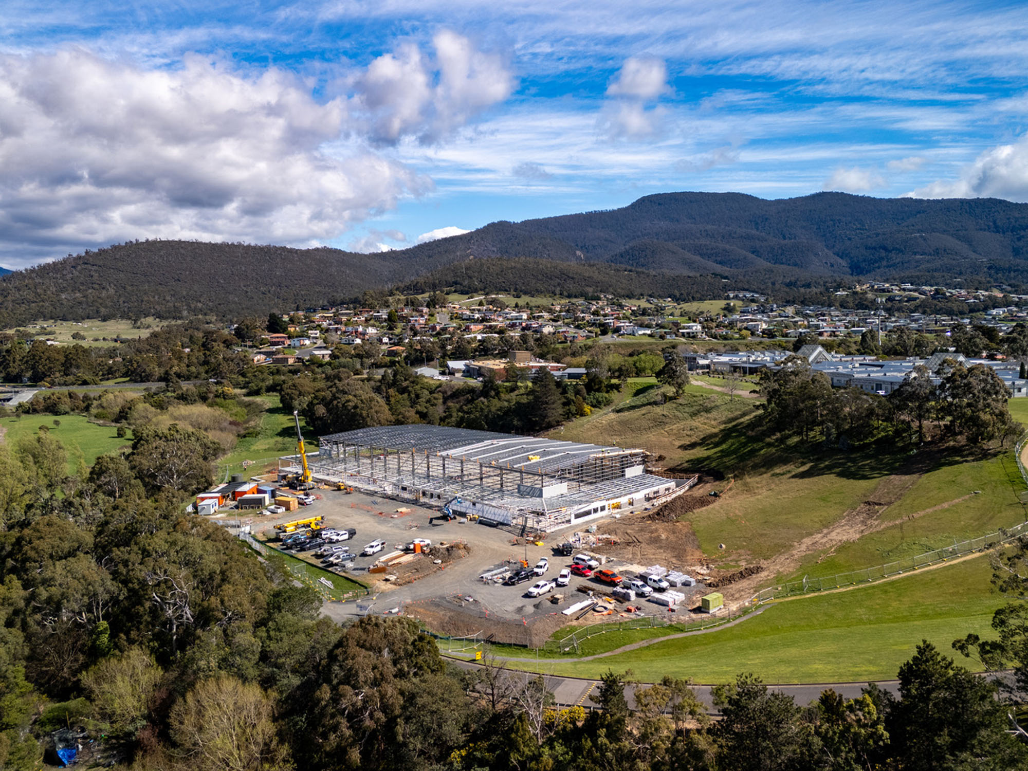 Glenorchy Sports Centre aerial drone