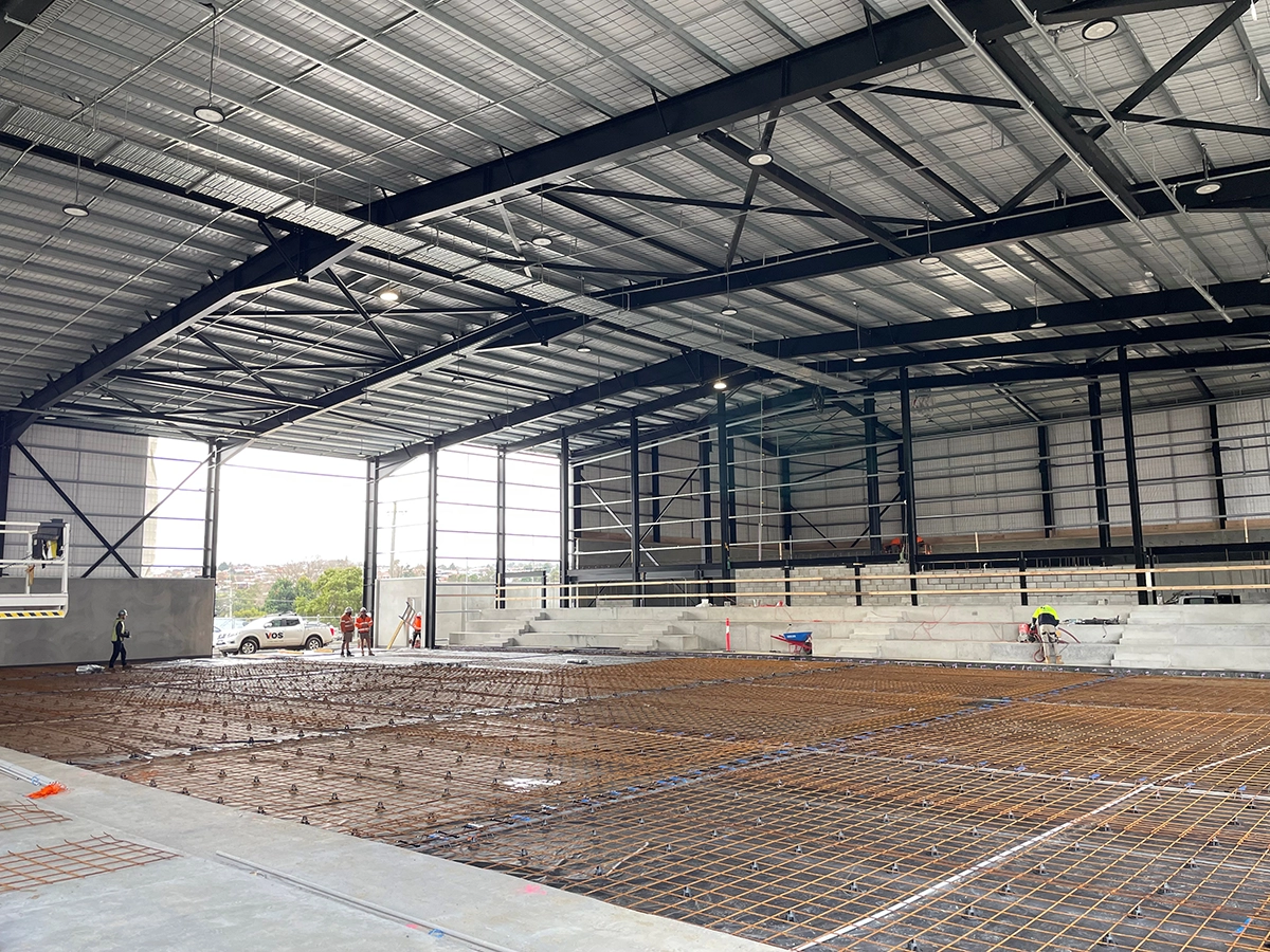 Concrete grandstand seating