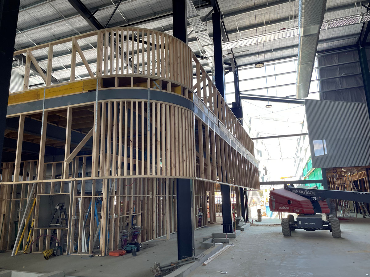 Reception area being built